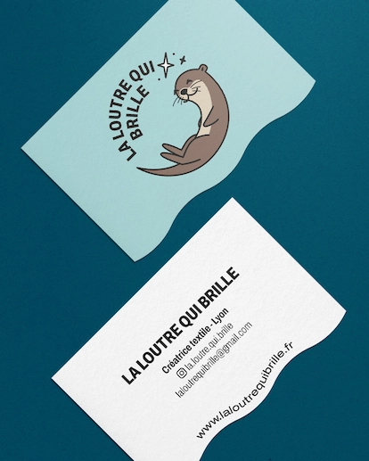 Conception graphique du logo, de l'identité visuelle et de la charte graphique de la marque lyonnais La Loutre qui brille.